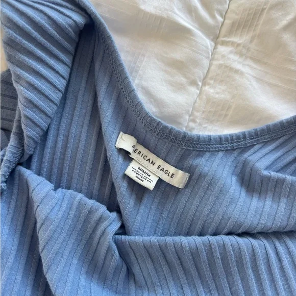 American Eagle Outfitters Light Blue Ribbed Maxi Dress - Picture 2 of 5